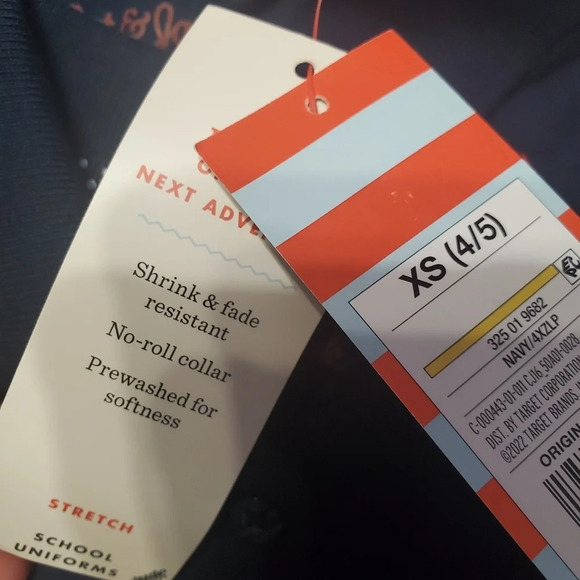 NWT Cat & Jack Girl's Navy Blue Uniform Polo Shirts 2 PK XS 4/5 - Picture 5 of 7